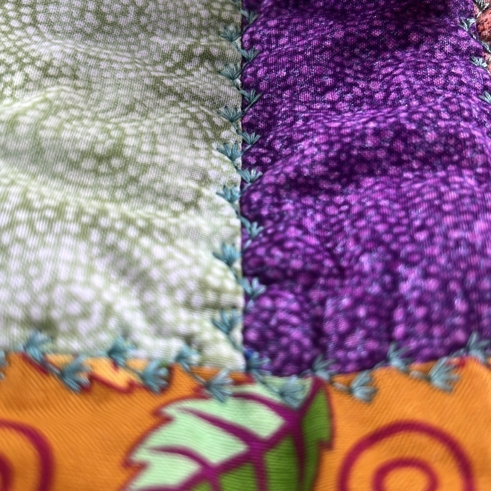 Sunflower Patchwork Orange & Lilac Quilted Harvest Summer Autumn Tote Bag - Picture 12 of 15